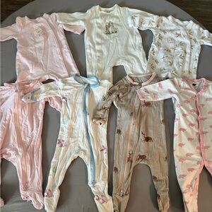 0-3M baby girl footies